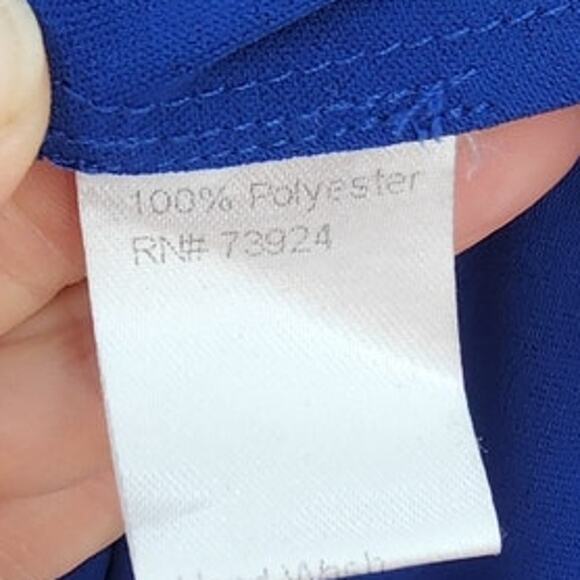 Misook Floral Embroidered Button Front Woven Dress Blue Size Small - Picture 12 of 13